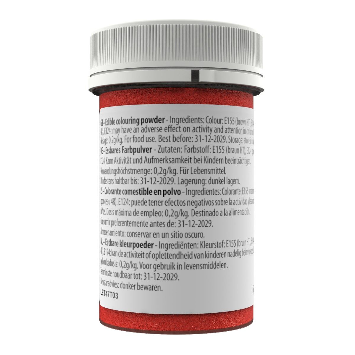 Prachová barva Pillar Box red červená Sugarflair